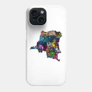 Spirograph Patterned Congo Provinces Map Phone Case