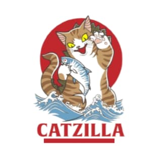 Catzilla love fish T-Shirt