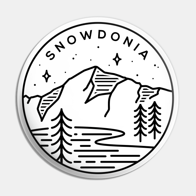 Snowdonia National Park Emblem - White Pin by typelab