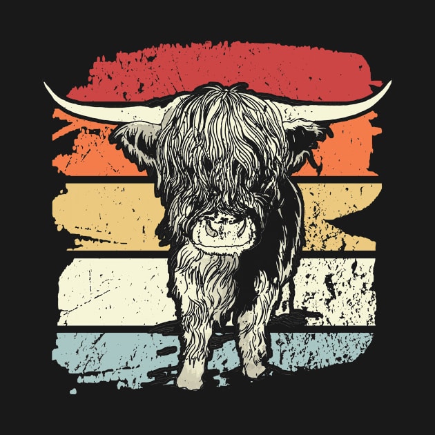 Highland Cow Highland Cows Retro by Shiva121