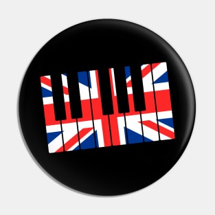 UK Flag Piano Pianist British Musician Pin