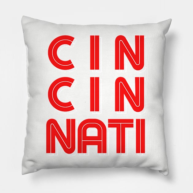 Cincinnati Retro Pillow by AwkwardTurtle