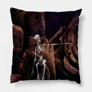 The ticking clock. Grunge Composition Pillow