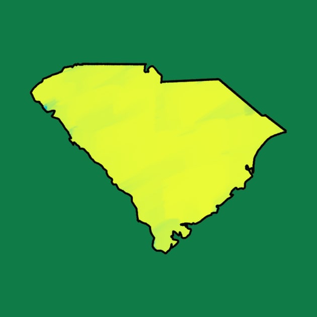 South Carolina - Yellow Outline by loudestkitten