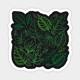 Green Leafy Pattern Magnet