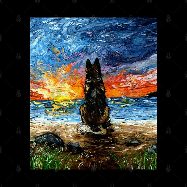 Beach Days - German Shepherd by sagittariusgallery