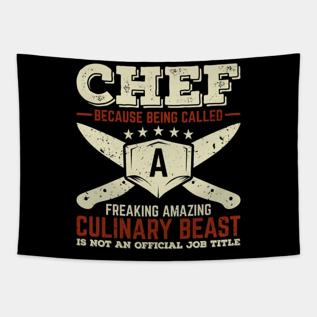 Funny Chef De Cuisine Cook Gift Tapestry by Dolde08