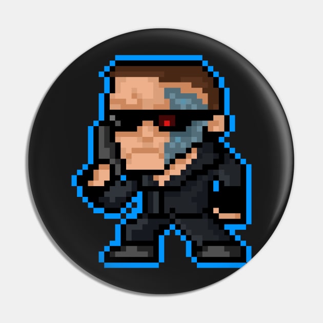 Pixel Cyborg Pin by RetroPixelWorld