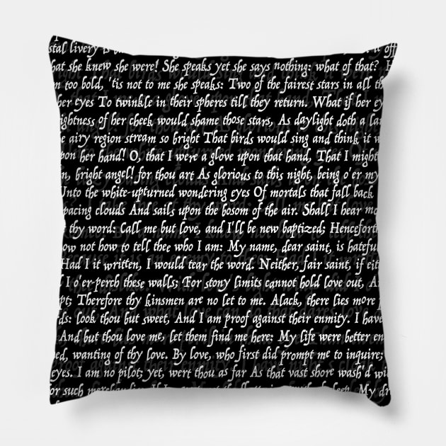 Love Letter Shakespeare Romeo & Juliet Pattern II Pillow by Grandeduc