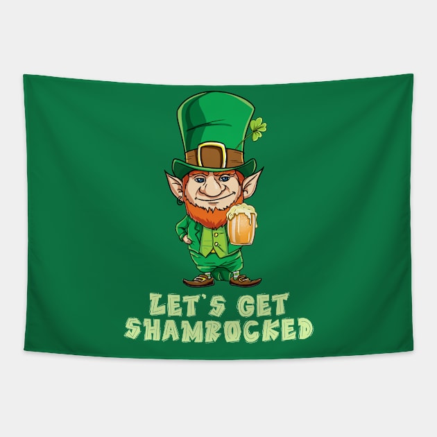 Let's Get Shamrocked Funny Shirt - Drinking Team Clover Tee Tapestry by nayakiiro