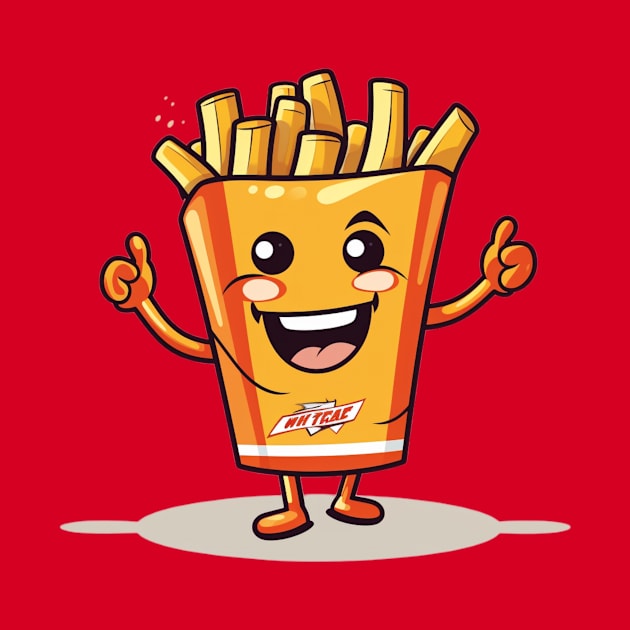 kawaii french fries T-Shirt cute potato food funny by nonagobich