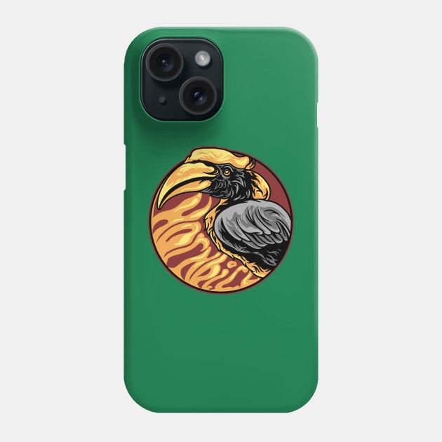 hornbill hand drawn illustration Phone Case by Mako Design 