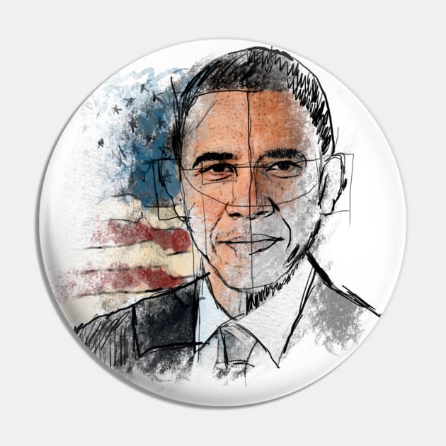 Obama On Sketch Pin by pentaShop