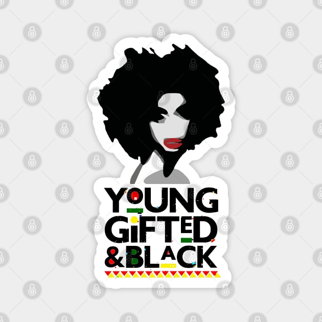 Young, Gifted, and Black Queen Magnet by Juba Art