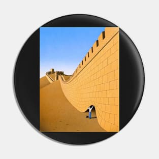 guy billout - Great Wall of China Pin