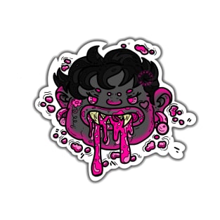 Pink Puke Cartoon Illustration T-Shirt