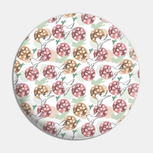 Geometric Nature Animal and Floral Pattern Art Pin