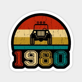 Vintage Jeep 1980 Birthday Jeep Gift Magnet