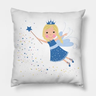 Cute fairytale blue stars shining Pillow