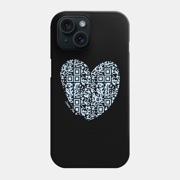 Pastel Blue Rick Astley Rickroll QR Code Heart Art Phone Case by VictoriaLehnard