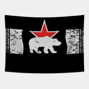 White bear on the background of a red star Bear identification badge of the 7th Separate Guards Heavy Tank Brigade Tapestry