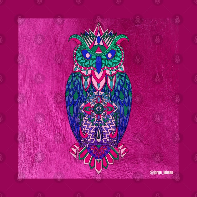 the magical owl in mandala in line art wallpaper ecopop by jorge_lebeau