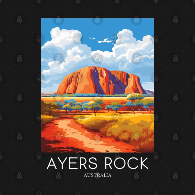 A Pop Art Travel Print of Uluru / Ayers Rock - Australia by Studio Red Koala