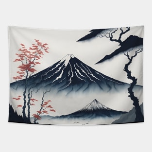 Serene Mount Fuji Sunset - Peaceful River Scenery Tapestry