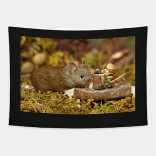 wild house mouse with picnic table Tapestry