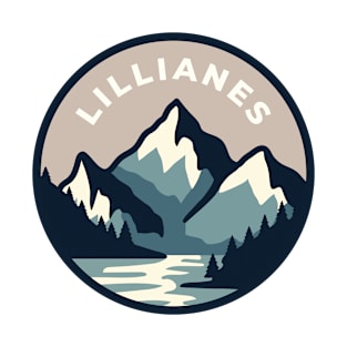 Lillianes Italia minimalist blue landscape badge T-Shirt