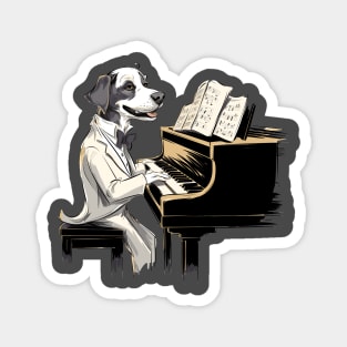 Dog playing piano Magnet