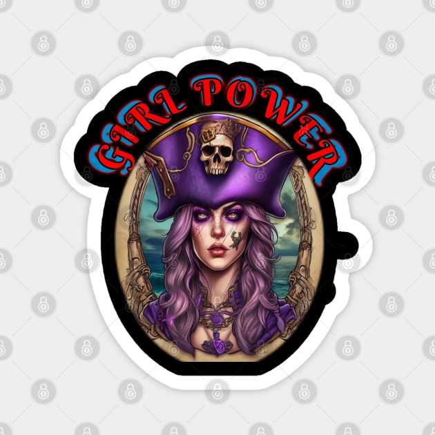 Girl power purple pirate ghost Magnet by sailorsam1805