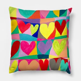 Love Rainbow Hearts Pillow