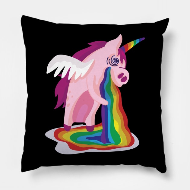 Hungover Unicorn Pillow by madeinchorley