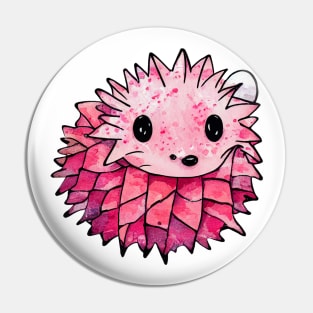 Pink fuschia hedgehog Pin