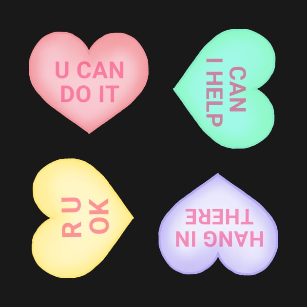 Motivational Conversation Hearts Sticker Pack by dogbone42