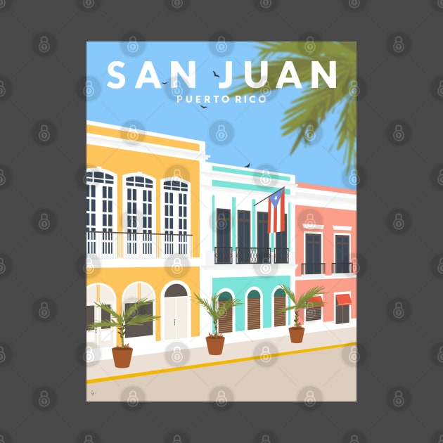 Old San Juan, Puerto Rico Travel Poster by lymancreativeco