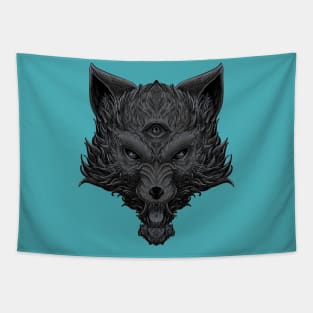 Head of wolf with three eyes Tapestry