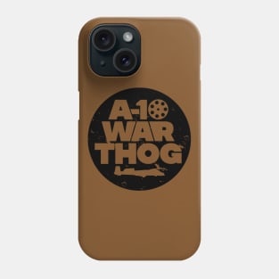 A-10 Warthog Circle Badge Black Distressed Print Phone Case