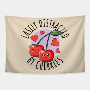 Easily Distracted By Cherries Cute Cherry Tapestry