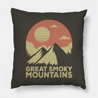 Great Smoky mountains national park retro Pillow