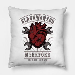 Black Wanted Heart Pillow