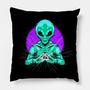 Illuminati Aliens Invasion Pillow