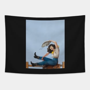 Wild West Series Riding High Cowgirl Tapestry