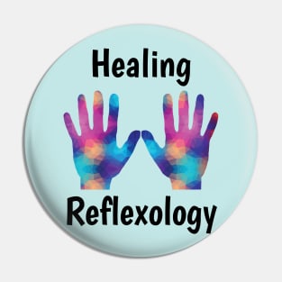 Healing Reflexology (black text) (hands) Pin