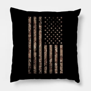 Desert Camo American Flag Military, Tactical Camouflage USA Pillow