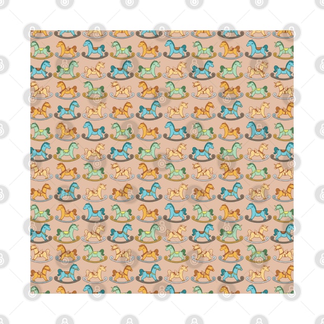 Cute and Adorable Rocking Horse Seamless Pattern Design by zarya_kiqo