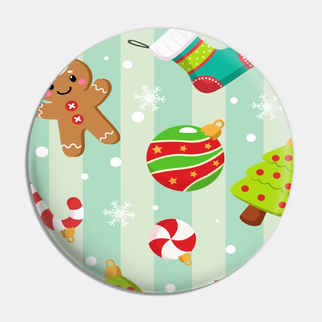 Christmas Pattern Pin by DragonTees