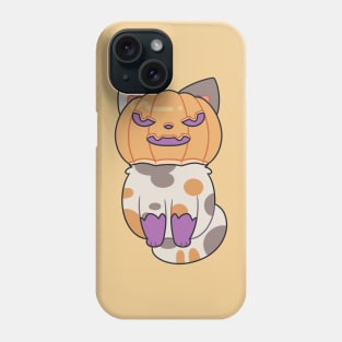 Cute Halloween Cat Wearing a Pumpkin Mask Phone Case