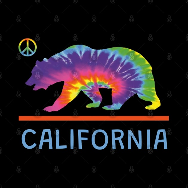 Tie Dyed California Bear by Slightly Unhinged